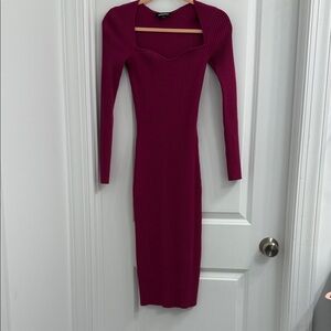 Express Fuchsia Long Sleeve Dress